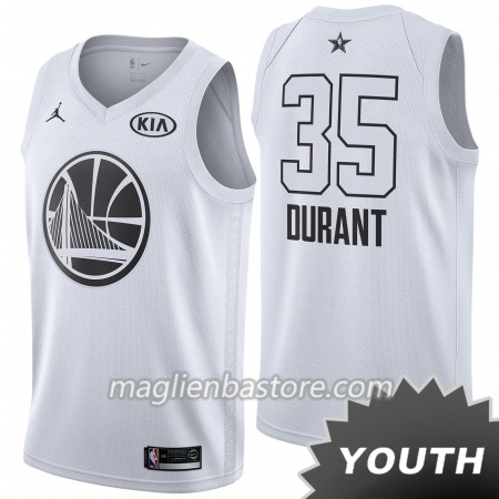 Maglia Golden State Warriors Kevin Durant 35 2018 All-Star Jordan Brand Bianco Swingman - Bambino